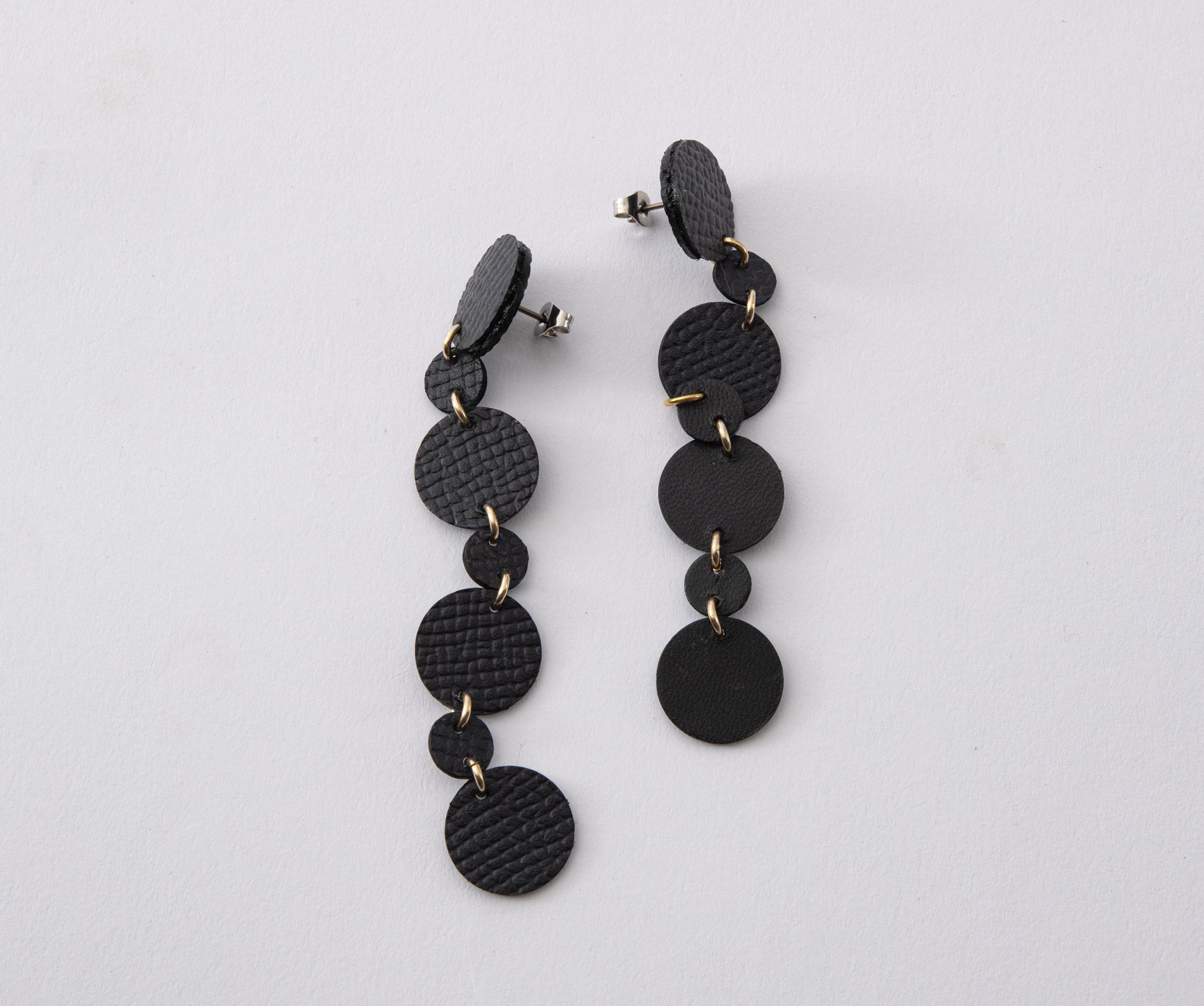 【限定１個】イタリアンレザーバブルピアスロングピアス（泡のもと006-PAS）泡のもとシリーズ